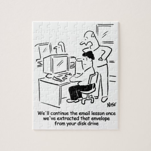 E-mailcomputerles mislukt legpuzzel (Verticaal)