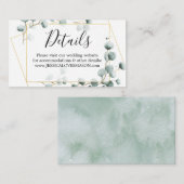 E-mailkaartje voor groene bruiloft informatiekaartje (Voorkant / Achterkant)