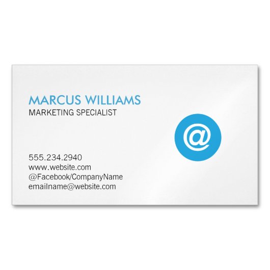 E-mailpictogram Networking Specialist Magnetisch Visitekaartje (Voorkant)