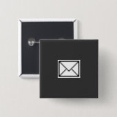 E-mailpictogramnieuwheid Vierkante Button 5,1 Cm (Voorkant /achterkant)
