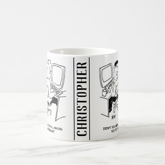 E-mails van de computerexploitant waarin om suiker koffiemok (Center)