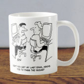 E-mails van de computerexploitant waarin om suiker koffiemok