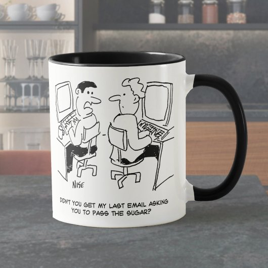 E-mails van de computerexploitant waarin om suiker mok