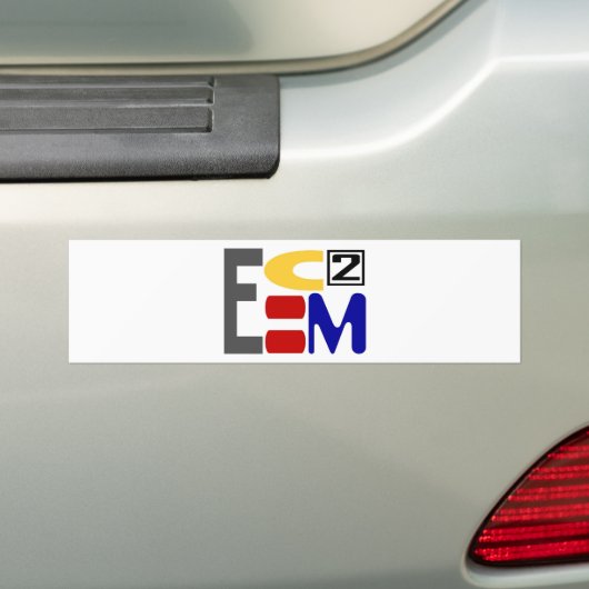 E=MC2 BUMPERSTICKER (Op auto)