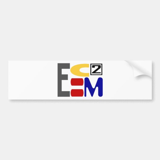 E=MC2 BUMPERSTICKER (Voorkant)