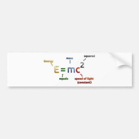E=mc2 Bumpersticker (Voorkant)