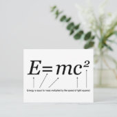 E=MC2 Einstein's Relativiteitstheorie Briefkaart (Staand voorkant)