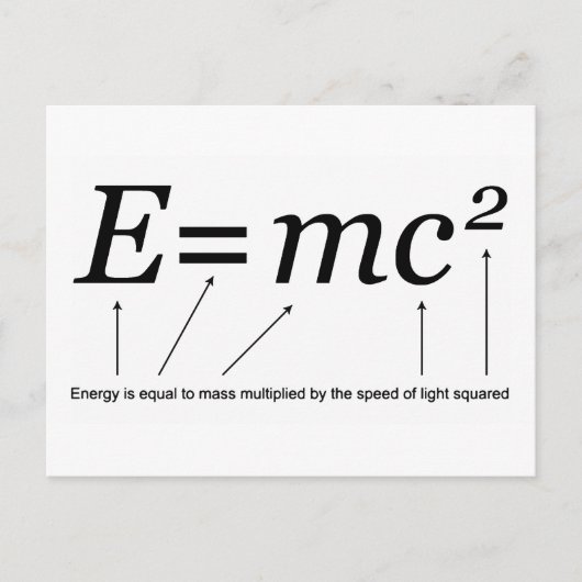 E=MC2 Einstein's Relativiteitstheorie Briefkaart (Voorkant)
