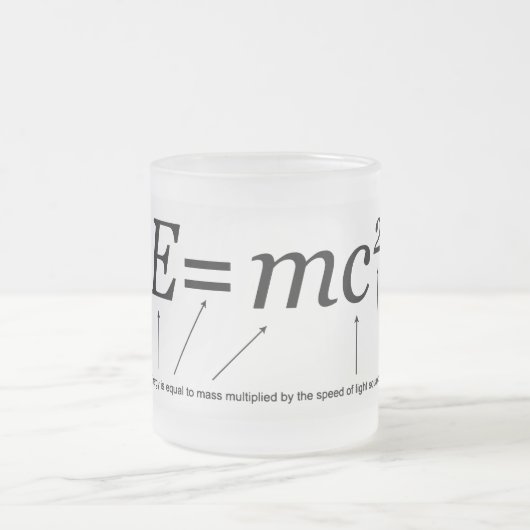 E=MC2 Einstein's Relativiteitstheorie Matglas Koffiemok (Center)