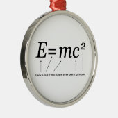 E=MC2 Einstein's Relativiteitstheorie Metalen Ornament (Rechts)
