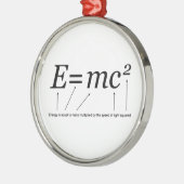 E=MC2 Einstein's Relativiteitstheorie Metalen Ornament (Links)