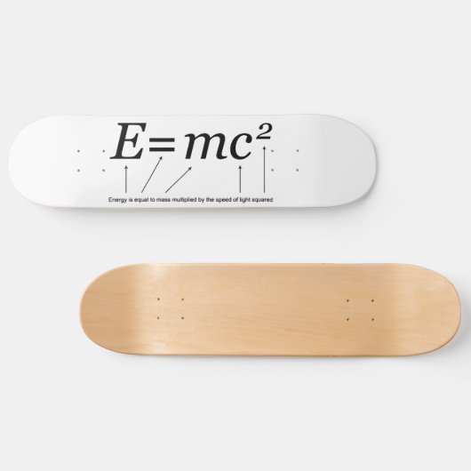 E=MC2 Einstein's Relativiteitstheorie Skateboard (Horizontaal)