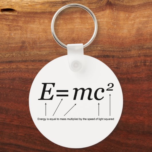 E=MC2 Einstein's Relativiteitstheorie Sleutelhanger (Voorkant)