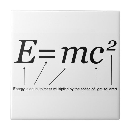 E=MC2 Einstein's Relativiteitstheorie Tegeltje (Voorkant)