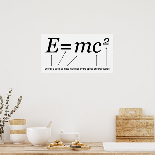 E=MC2 Einstein's Theory of Relativity Poster (Keuken)