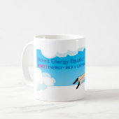 E=MC2: Energy=Mam x Caffeine kwadraat! Koffiemok (Voorkant links)