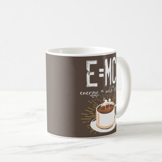 E=MC2 Energy Milk Coffee Funny Chemistry Science Koffiemok (Voorkant rechts)