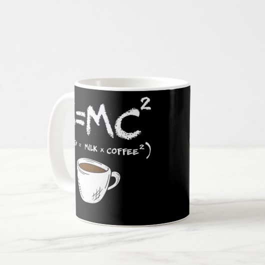 E = MC2 Energy Milk Coffee Funny Science Coffee Koffiemok (Voorkant links)