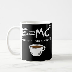 E = MC2 Energy Milk Coffee Funny Science Coffee Koffiemok