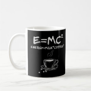 E=MC2 Funny Science Coffee Energy Milk Coffee Koffiemok
