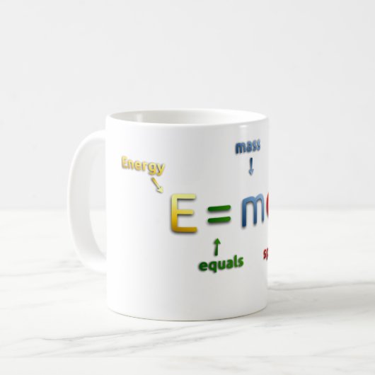 E=mc2 Koffiemok (Voorkant links)