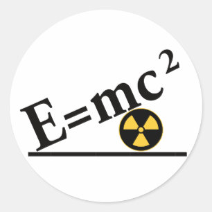 E=mc2 opnieuw ronde sticker