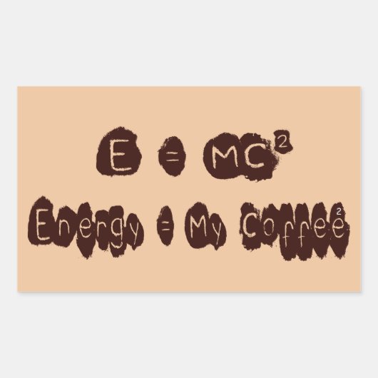 E = MC2 RECHTHOEKIGE STICKER (Voorkant)