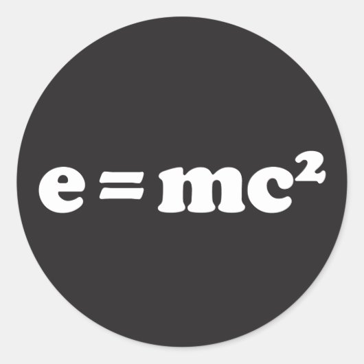 e = mc2 ronde sticker (Voorkant)