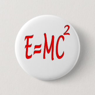 E = MC2 (rood) Ronde Button 5,7 Cm
