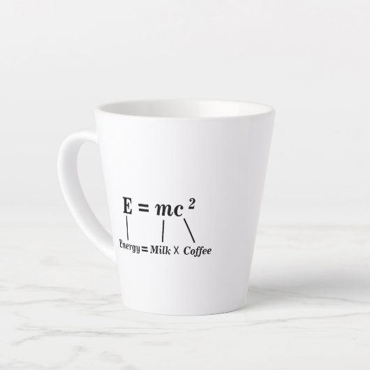 E=mc2 science physics energy Einstein grappige kof Latte Mok (Linkerhoek)