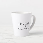 E=mc2 science physics energy Einstein grappige kof Latte Mok (Rechterhoek)