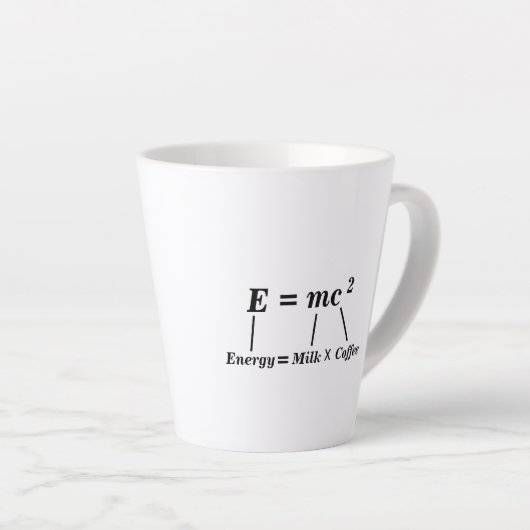 E=mc2 science physics energy Einstein grappige kof Latte Mok (Rechterhoek)