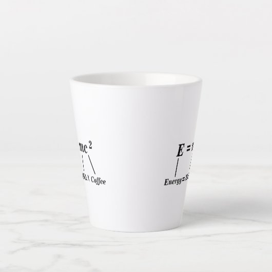 E=mc2 science physics energy Einstein grappige kof Latte Mok (Voorkant)