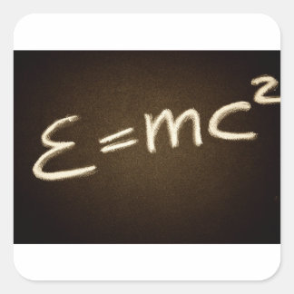 e=mc2... vierkante sticker
