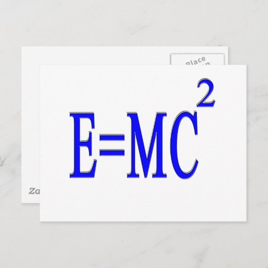 E=MC 2 (blauw) Briefkaart (Voorkant / Achterkant)