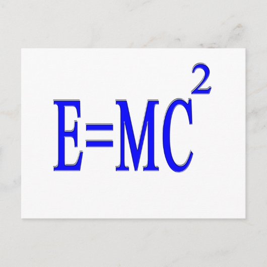 E=MC 2 (blauw) Briefkaart (Voorkant)
