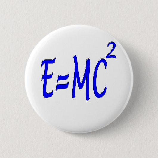 E = MC 2 (blauw) Ronde Button 5,7 Cm (Voorkant)
