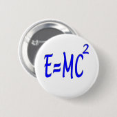 E = MC 2 (blauw) Ronde Button 5,7 Cm (Voorkant /achterkant)