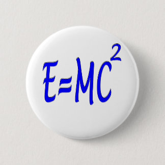 E = MC 2 (blauw) Ronde Button 5,7 Cm