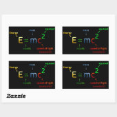 E = MC^2. E equals MC Squared Rechthoekige Sticker (Vel)