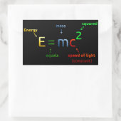 E = MC^2. E equals MC Squared Rechthoekige Sticker (Tas)