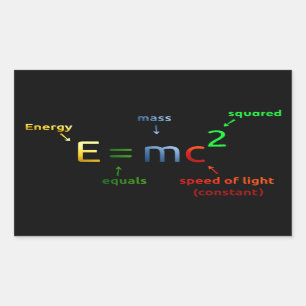E = MC^2. E equals MC Squared Rechthoekige Sticker