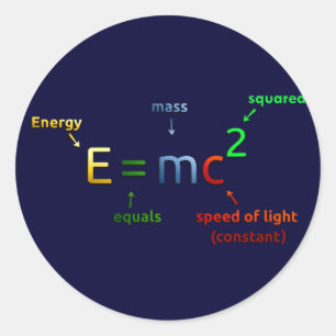 E = MC^2. E equals MC Squared Ronde Sticker