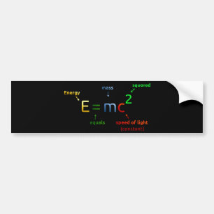 E = MC^2. E staat voor MC Squared Bumpersticker