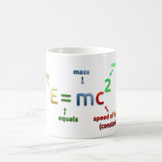 E = MC^2. E staat voor MC Squared Koffiemok (Center)