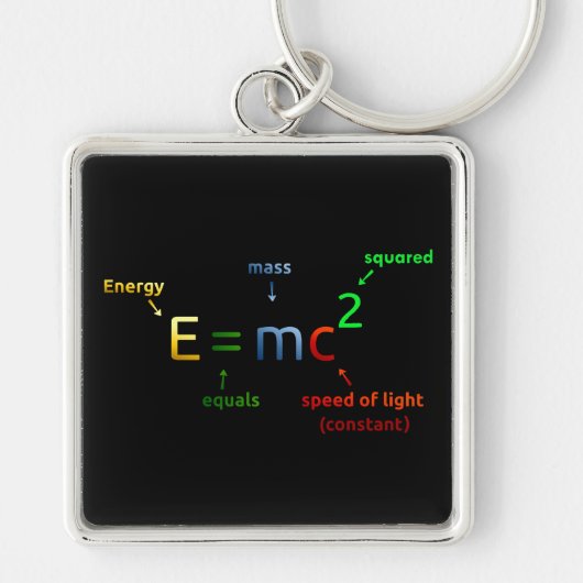 E = MC^2. E staat voor MC Squared Sleutelhanger (Voorkant)