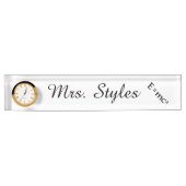 "E=mc²" Aangepaste naamplaat met klok Naambordje (Voorkant)