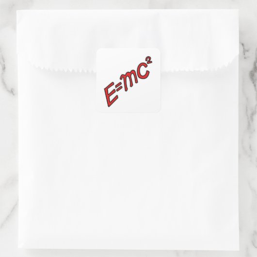 E = mc² – Genius Mode On Vierkante Sticker (Tas)