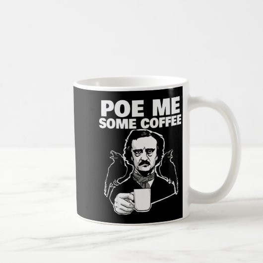 E Me Some Coffee Funny Edgar Allan E Pun Koffiemok (Rechts)
