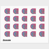 E - MINIATURE VIERKANTE STICKER (Vel)